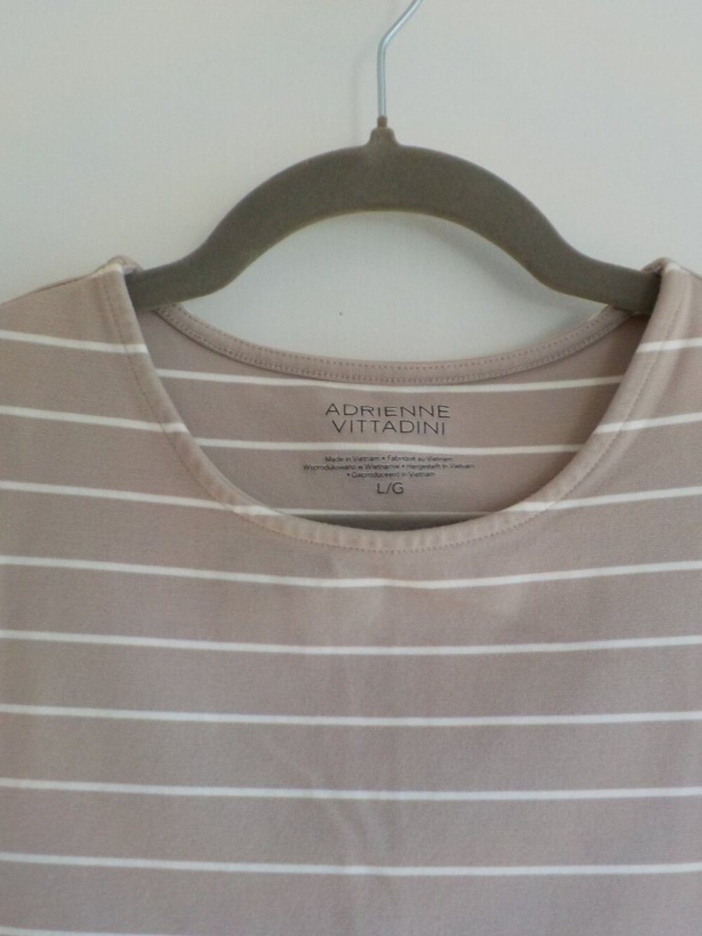 Adrienne Vittadini Top Tank - Small Medium Large - Sleeveless Tan/Cream (813)